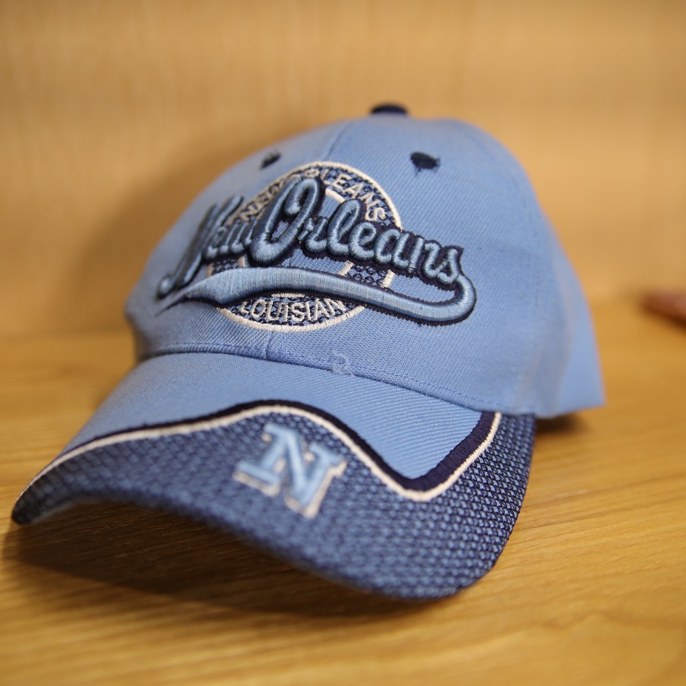 Vtg New Orleans Louisiana Hat Light Blue Embroidered Adjustable Cap
